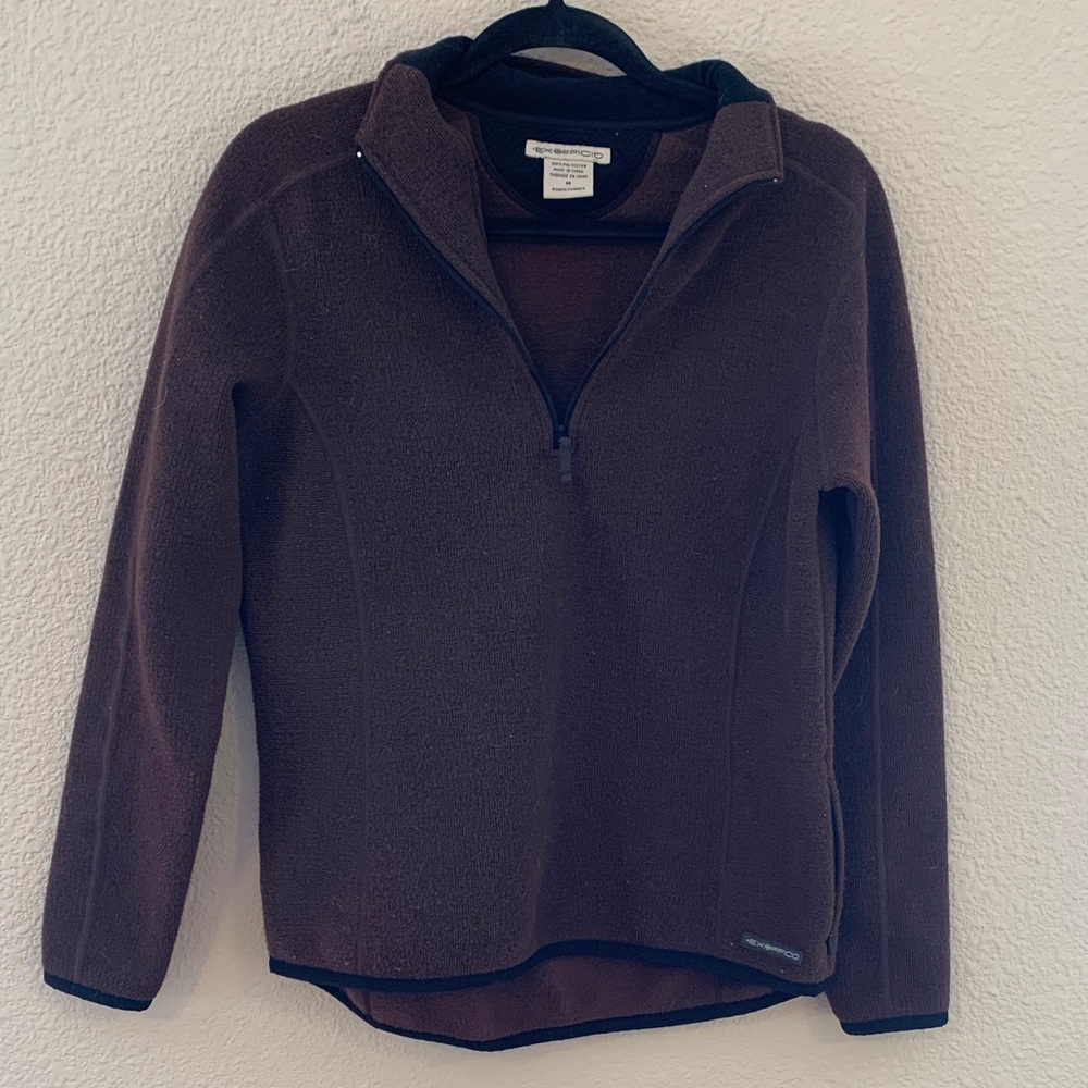 Exofficio Women's quarter zip sz M outdoor base layer camping hiking *flaw